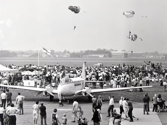 HMS Daedalus Air Day on the 26th July, 1973, the Army dropped in with their Red Devils Parachute team.