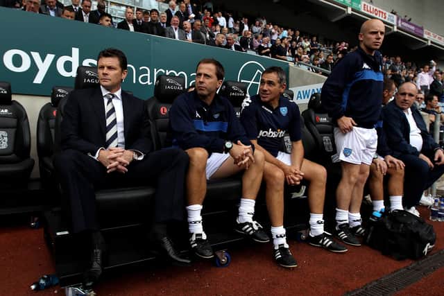 Former Pompey boss Steve Cotterill, left, is reportedly keen on managing Pompey rivals Bristol Rovers