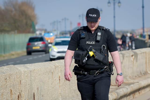 An officer pictured in Southsea on March 27, 2020.

Picture: Habibur Rahman