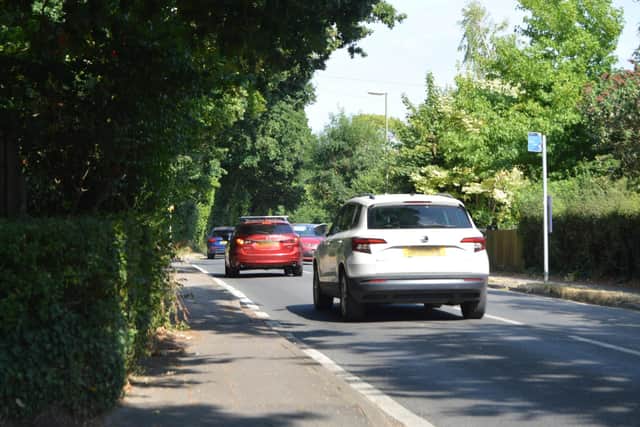 Traffic building up in Common Lane, Titchfield. Picture: David George