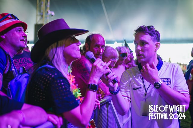 Peter Crouch started proceedings as he hosted a live recording of That Peter Crouch Podcast on the Big Top stage, ahead of England’s EUROs match against Denmark.