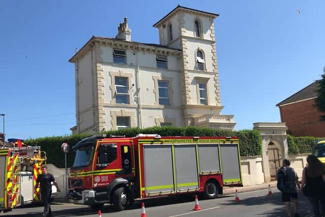Fire crews, the ambulance service and police were in Waverley Road in Southsea dealing with a concern for welfare incident. Picture: Ally Hedges