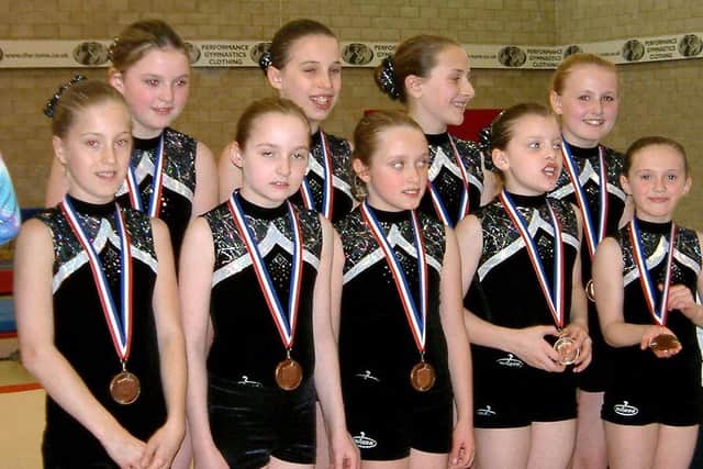 Portsmouth School of Gymnastics, primaries, 2005. Back (from left): Rheanne Argyle, Anya Wallace-Cook, Kayleigh Sexton, Natalie Roper. Front:
Victoria Bates, Rubina Williams, Billie Goodall, Anastasia Davenport, Abigail Whittaker.