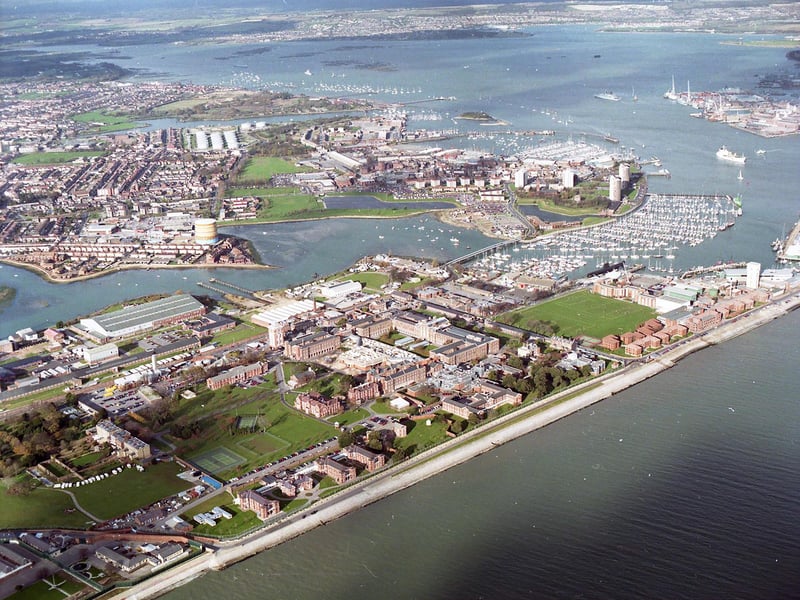 Aerial of Haslar Marina in 1998.