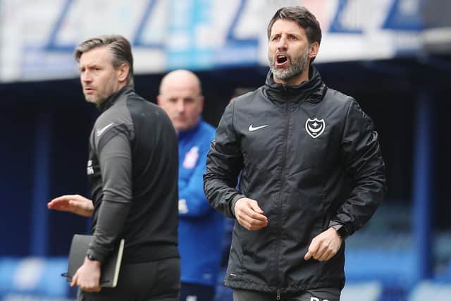 Pompey head coach Danny Cowley, right, and Nicky Cowley. Picture: Joe Pepler