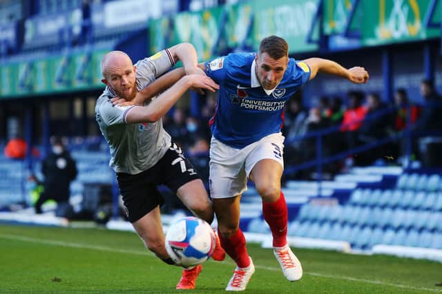 Lee Brown has been recalled to Pompey's side against Oxford United tonight. Picture: Joe Pepler