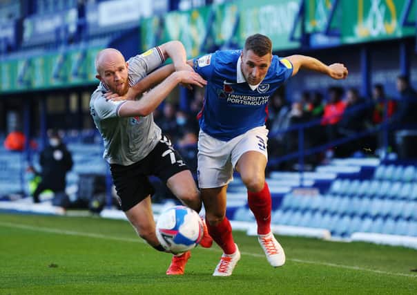 Lee Brown has been recalled to Pompey's side against Oxford United tonight. Picture: Joe Pepler