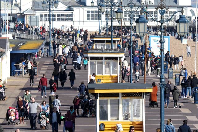 Southsea seafront on Saturday afternoon. Picture: Chris Moorhouse (270221-28)