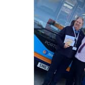 Stephen Holmes, left, with Colin Ashcroft from Stagecoach