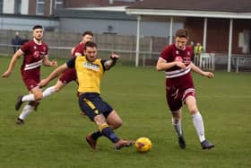Steve Hutchings in Southern League action for Moneyfields against Paultons in 2020. Picture: Duncan Shepherd