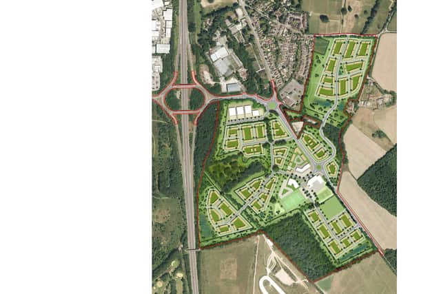 Plans for the 800 home development in Horndean. Picture from Bloor Homes Ltd
