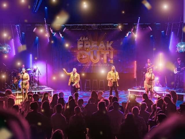 LIVE on stage, featuring the Cast and Musicians.