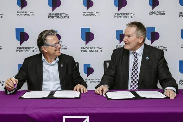 Portsmouth City Council chief executive David Williams, left and University of Portsmouth vice-chancellor Graham Galbraith
Picture: Helen Yates