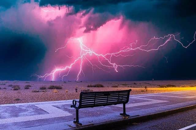 A yellow weather warning for thunderstorms has been placed over Portsmouth, with lightning and hailstorms possible. Picture: Dan Wardle