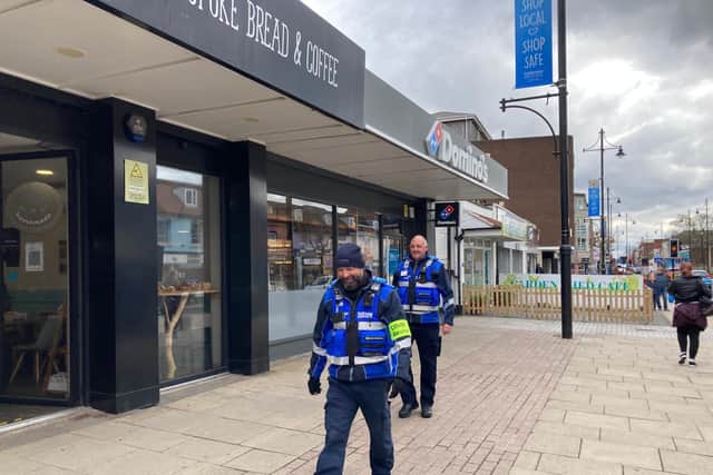 Covid marshals in West Street, Fareham. Picture: Kimberley Barber