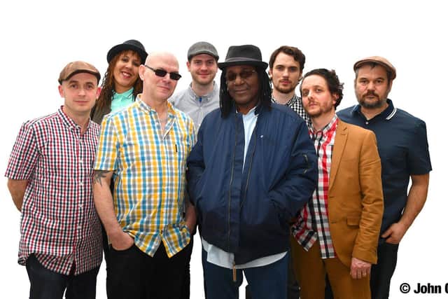 Neville Staple, fifth from left, with his band. Picture by Jon Coles