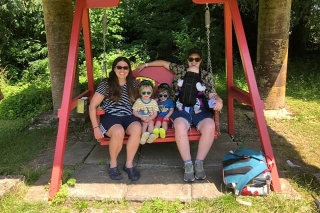 Southsea mothers Laura and Lucy Burden-Smith with their children. Picture: PHU
