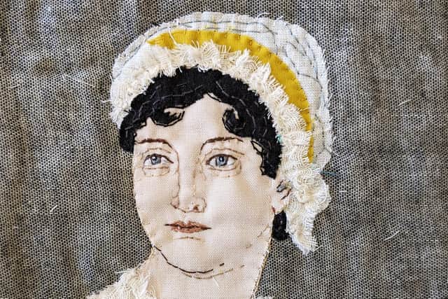 The World of Jane Austen (Stitched) in as an exhibition by textile artist Kim Edith at The Hotwalls, Old Portsmouth from February 20-23