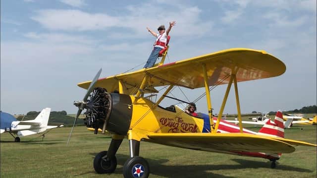 Anne English, 81, took on a wing walk for a birthday surprise