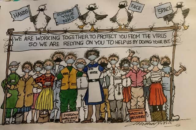 Michael North, a governor at Southern Health NHS, has drawn cartoons to pay tribute to frontline NHS workers