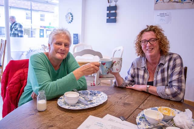 Pictured: Sarah-Jayne Aspland, 56, and Cindy Hatton, 59 at Garden Shed Cafe in Fareham
Picture: Habibur Rahman