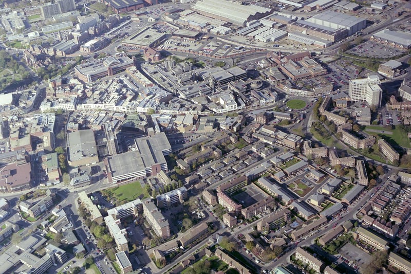 An aerial view of Landport, Portsmouth in 1998.