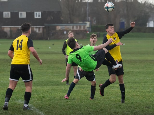 Bedhampton Village A (green) v Fratton Trades Reserves. Picture by Keith Woodland