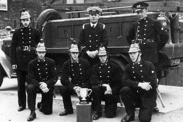 Portchester Fire Brigade in the 1930's with a trophy cup