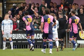 Joe Newton is shown an early red card at Dulwich. Picture by Dave Haines