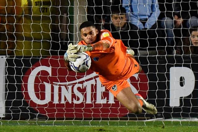 Pompey keeper Gavin Bazunu