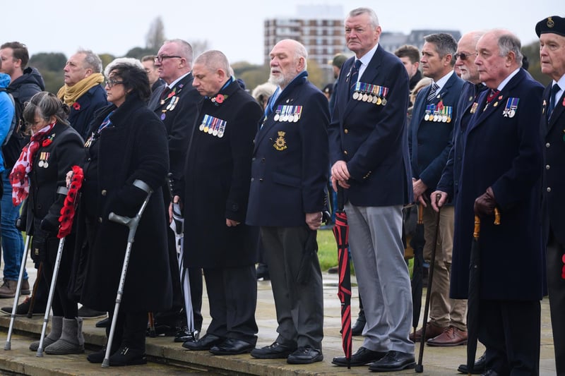 Pictured is: Veterans during the service
Picture: Keith Woodland (121121-48)