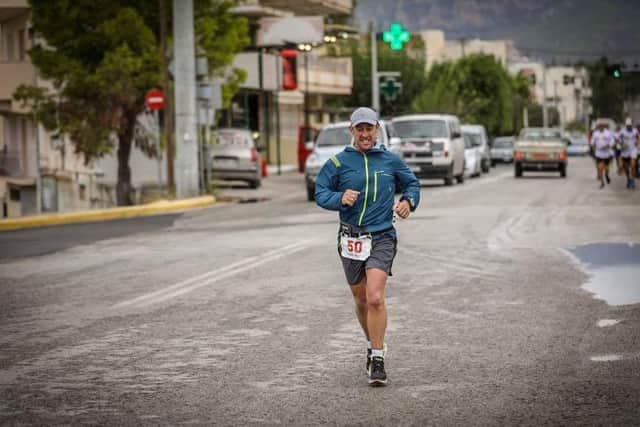 Russell Tullett competing in the 2018 Spartathlon