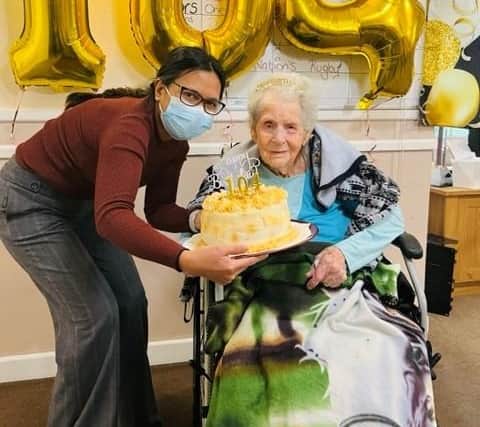 Dorothy Aslett and Charisma Williams, registered home manager at Cosham Court Nursing Home.