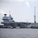 HMS Prince of Wales heading into Rosyth dock for repairs. Picture: LISA FERGUSON