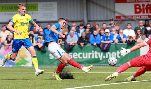 Gassan Ahadme nets during his 26-minute hat-trick against the Hawks on Saturday. Picture: Paul Collins
