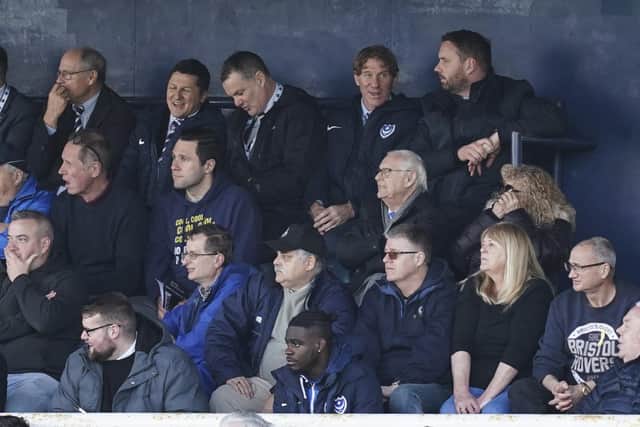 From left, director Andy Redman, chief operating officer Tony Browm, director Eric Eisner and sporting director Rich Hughes at today's game.