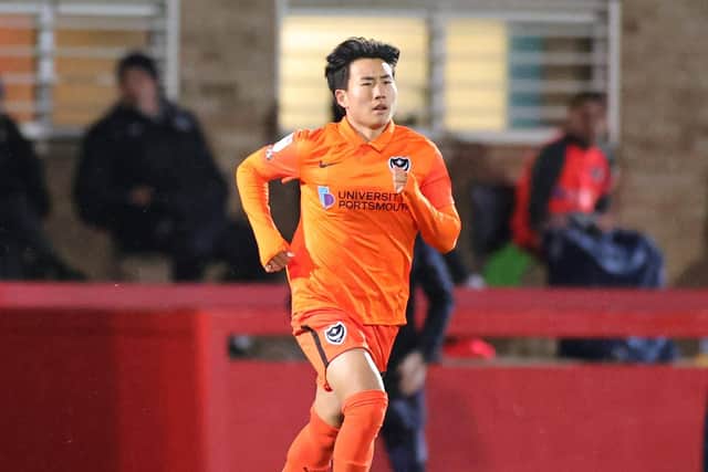 South Korean former Pompey youngster has signed dual-registration playing forms with Hawks from Gosport Borough Picture: Nigel Keene
