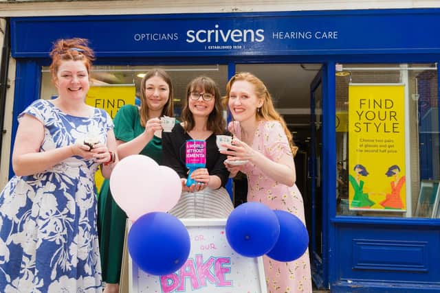 From left: Amanda-Jane Roche, Abi Warrington, Emily Myers, Hannah Gordon outside Scrivens Havant.