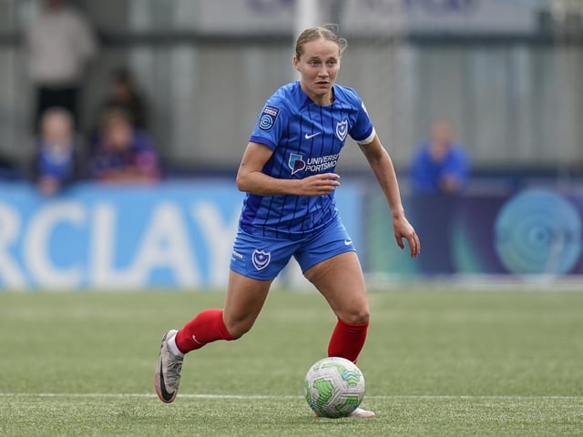Huge cheer for her second-half challenge on Gregory. Loves a tackle and full of commitment, real whole-hearted player whose crunching challenges went down well with the Pompey fans.