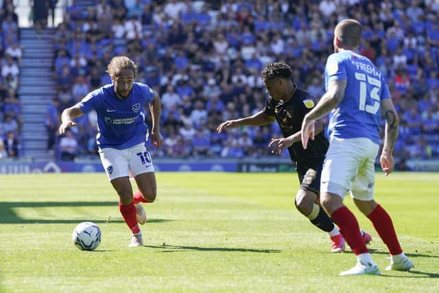 Marcus Harness netted in today's 2-0 Pompey win over Crewe. Picture: Jason Brown/ProSportsImages
