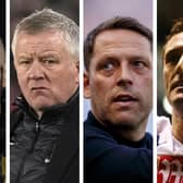From left, Luke Williams, Chris Wilder, Leam Richardson and Robbie Keane