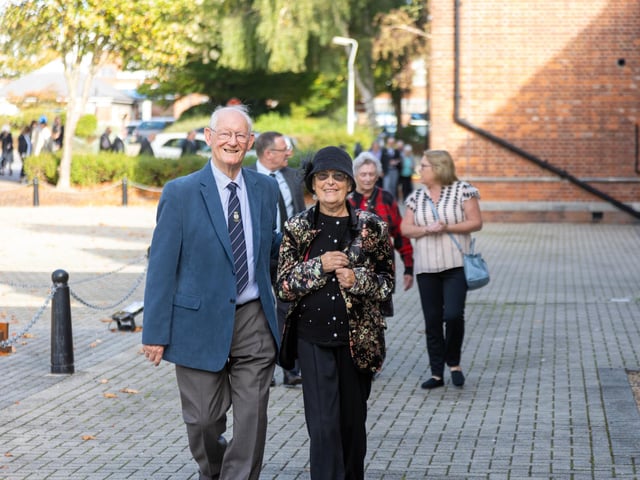 Pictured - Families arriving at the Church of St Barbara
Photos by Alex Shute