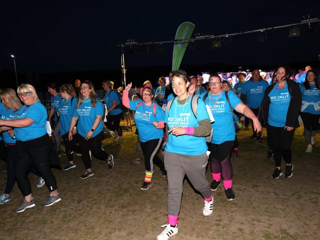 Fundraisers during their moonlit walk.