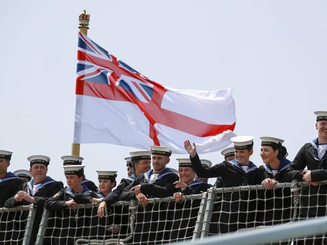 Ships company of HMS Duncan arriving back to Portsmouth back in July 2018.