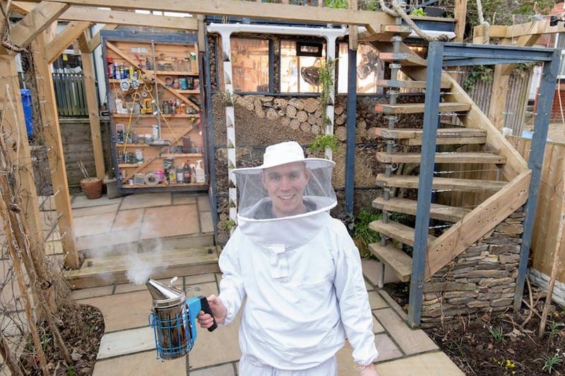 The 2018 winner - built by George Smallwood
It has a spiral staircase to the roof where there are beehives. Also giant bug house on one wall. The roof has flowers and vegetable on it and when the water reaches the gutters it waters a down pipe herb garden with any left finally watering the garden
I built the base and intended to buy a shed but then decided to build the whole thing. Space is a premium so it is something I am constantly trying to make the most of. Ever open to new ideas on how this can be done
