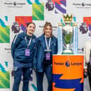 Pompey's Premier League Changemakers participants with the Premier League trophy in Wolverhampton
