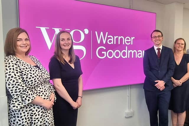 Warner Goodman LLP's newly appointed Associates, Alice Browne, Mollie Leak, Joe Taylor and Karon Walton, pictured with Managing Partner Andy Munden.
