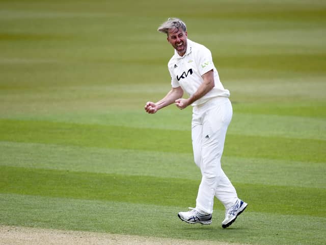 Former England Test all-rounder Rikki Clarke took two early wickets as Shrewton thrashed Hayling Island in the Hampshire League's second tier. Photo by Jordan Mansfield/Getty Images for Surrey CCC.