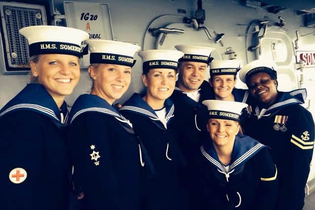 Medical Assistant Jordan Holland, 29, has rejoined the Royal Navy to help in the battle against Covid-19. Here she is pictured during her previous deployment with HMS Somerset.