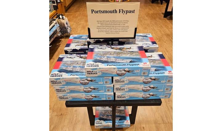 Artist Matthew Emeny has created a painting to commemorate D-Day 80, showing a pair of Spitfires flying past HMS Queen Elizabeth leaving Portsmouth.He is selling the original in a silent auction to raise money for the armed forces charity, Help For Heroes. It has also been turned into a 1,000-piece puzzle.